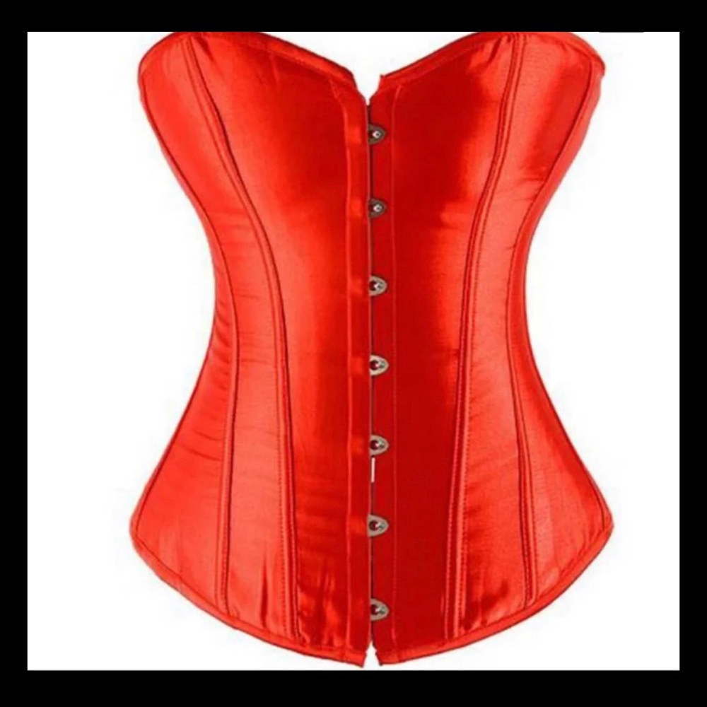 Red satin corset small-6xl